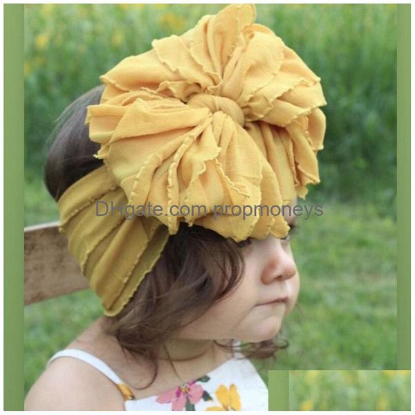 Outils # Nouveau Turban Mode Fold Dentelle Arcs De Cheveux Bandeau Pour Enfants Headwrap En Mousseline De Soie Douce Grand Arc Élastique Filles Cheveux Accessoires Bébé, Ki Dh0Ul