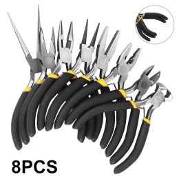 Outils les plus récents 8pcs mini-pinces de bijoux de bijoux placés ronds à aiguille incurve perle perle bricolage artisanat outils à main