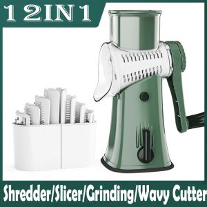 Gereedschap Nieuwste Groentesnijder Slicer Chopper Machine met 5 Set Messen Dikke Draad Golvend Slijpen Knoflook Kaas Keuken Accessoires Tool