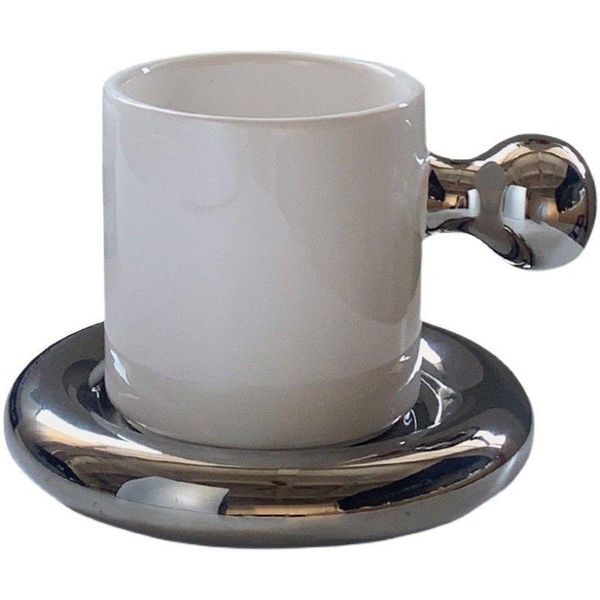 Outils Niche lait de coco tasse blanche lait créatif tasse à café en céramique Sier tasse potelée tasses de Couple boîte-cadeau