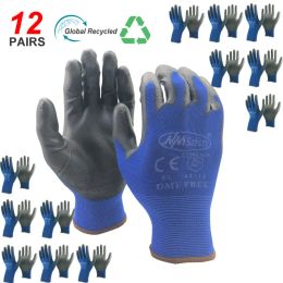 Gereedschappen NMSAFETY 12 Paren Werk beschermende handschoenmensen Flexibele nylon- of polyester veiligheidshandschoenen Professionele veiligheidsvoorziening
