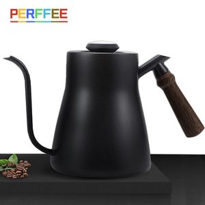 Gereedschap anti -aanbak roestvrij staal Gooseneck dunne mond koffiepot hand druppel ketel giet over koffie ketel theepot 350/500/600/850 ml