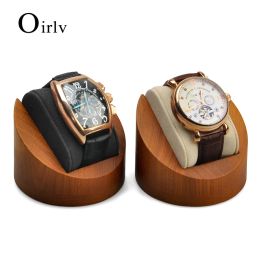 Gereedschap oir houten horloge display stand met microfiber kussens sieraden display rack horloge organisator voor mannen en vrouwen 8.5*8.5*6.2cm