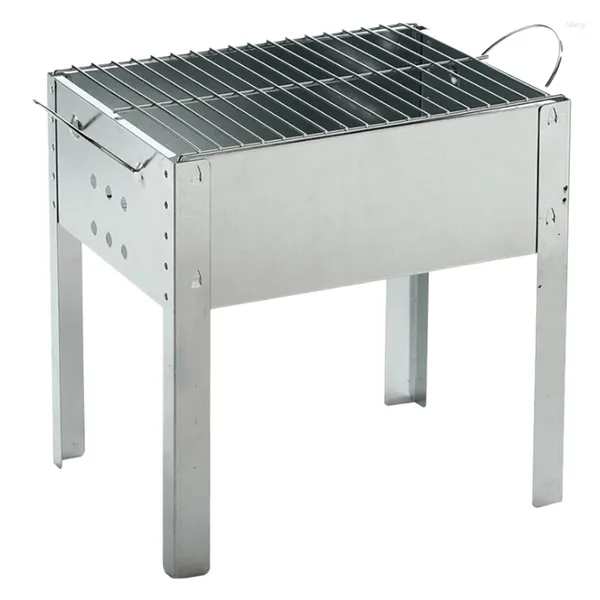 Outils BBQ Grill Outdoor Grill Portable de charbon de bois pliant facilement en acier inoxydable démonté