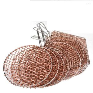 Outils Picnic Camping Charcoal BBQ Red Copper Barbecue Fil Grill Mesh Net