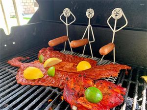 Herramientas Portable BBQ Barbacoa de acero inoxidable Rack Funny Boy Dog Salchicha Stand Holder Grill Shape Roaster Tool