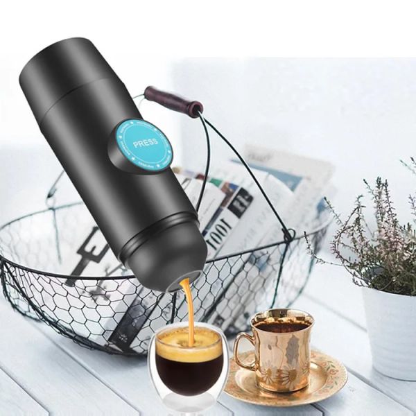 Herramientas Máquina de café expreso portátil, cafetera eléctrica para automóvil de 18 bar y 5 V, compatible con cápsulas molidas y NS, para viajar y acampar