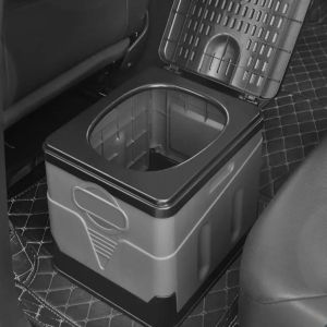 Outils Toilette pliante portable pour camping Pot extérieur pour adultes Couverture Design Siège de toilette pour voiture Pique-nique Organisateur de voiture Boîte de rangement
