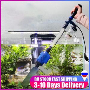 Gereedschap Krachtige zuigkracht Aquarium Elektrische sifon Type Aquarium Zandwasmachine Vacuüm Grind Waterwisselaar Slibfilterreiniger 220V