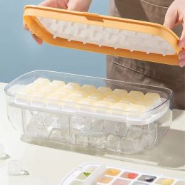 Herramientas Tipo de prensa Fabricante de cubitos de hielo de silicona 2 en 1 Bandeja de hielo para hacer cubitos de hielo Conjuntos de cajas de moldes Aparatos de cocina creativos Bebida fría de verano DIY