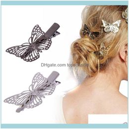 Outils Productsamaing À venir Golden Butterfly Hair Aessories Clip Headpiece Head Side Decor Wedding Jewelry1 Drop Delivery 2021 3Qt9B