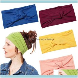 Gereedschap ProductsWomen Effen Kleur Hoofdbanden Elastische Haarbanden Meisje Haar Aessoires Breedte Nonslip Stretch Band Hoofdband Headwraps1 Drop Delive