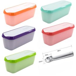 Gereedschap herbruikbare ijsbad containers voor zelfgemaakte ijsorbets yoghurt of gelatos stapelbare opslagcontainers