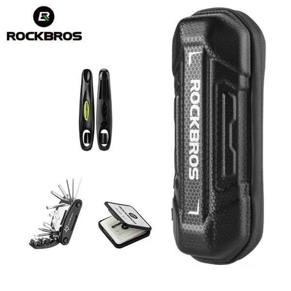 Outils Kits d'outils de vélo Rockbros Tools multiplesseaux Set Pompe Tire Réparation des kits de rangement Bicycle de rangement