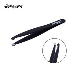 Outils Round Tip Frow Tweezer Cool Inoxydless en acier inoxydable Black Repuping Tweezers Professionly Aligned Make Up Tools