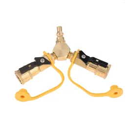 Gereedschap RV Propaan Quick Connect 1/4inch Solid Brass 2-Way Y-SPlitter-adapter met afsluiter voor trailer campingslang