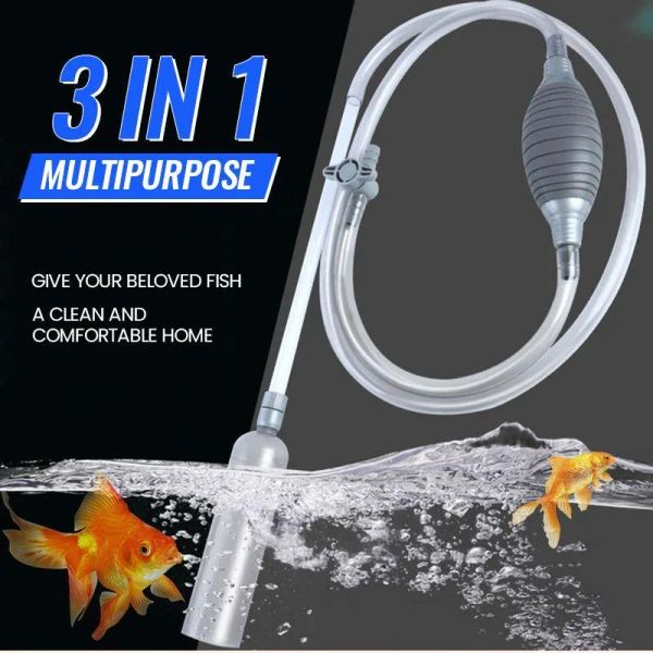 Outils SemiAuto Fish Tank Changeur d'eau Cleaner 2.6M Siphon Aquarium Tuyau de nettoyage Pompe à vide Outil de nettoyage de gravier Aquarium Accessoi