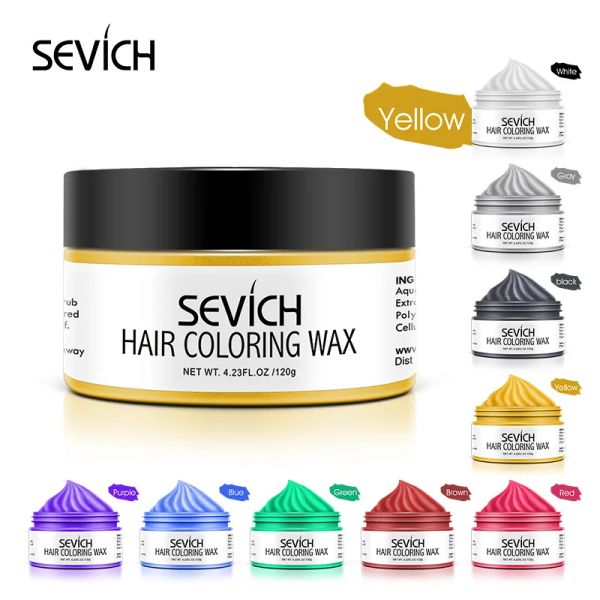 Outils Sevich 9 couleurs jetables cire de couleur de cheveux femmes hommes style bricolage pâte de boue colorant crème Gel pour cheveux coloration style TSLM1