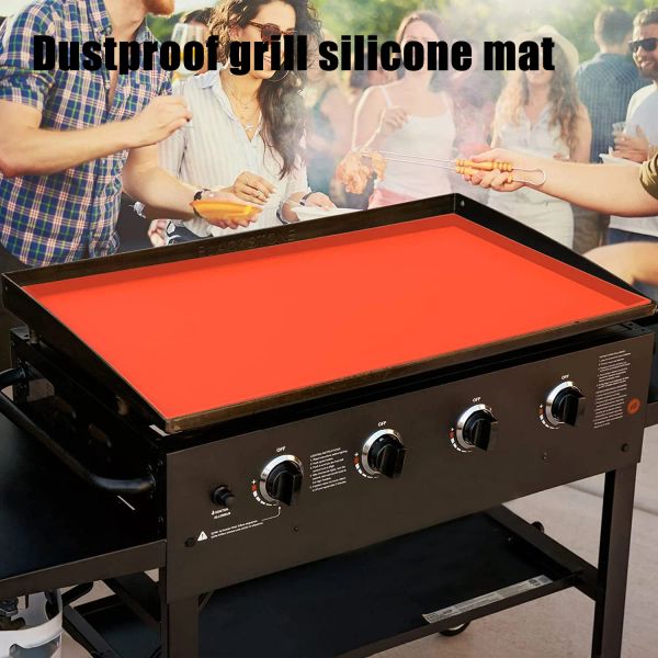 Outils Tapis de gril en Silicone 17/22/36 pouces plaque de cuisson respirant BBQ Cookie pain tapis four micro-ondes haute température cuisson outils de cuisine