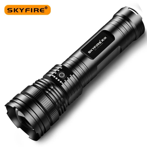 Herramientas SKYFIRE 2022 HTP/CTP Serie LED Linternas tácticas TypeC USB Recargable Alto Lumen Zoomable Al aire libre Impermeable SF656S