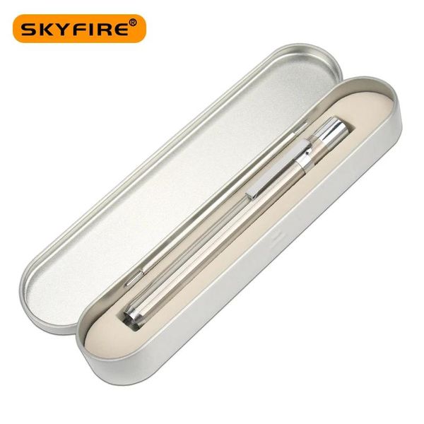 Herramientas Skyfire 2022 Mini pupila calibre linterna médica luz amarilla enfermera médico diagnóstico pluma LED antorcha recargable pluma luz Sf476