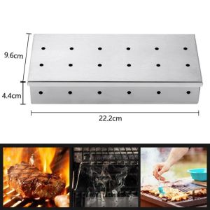 Outils Boîte de fumeur BBQ Boîte de fumeur Copeaux de bois pour intérieur extérieur Charbon de bois Barbecue Grill Viande Infusée Accessoires de saveur de fumée