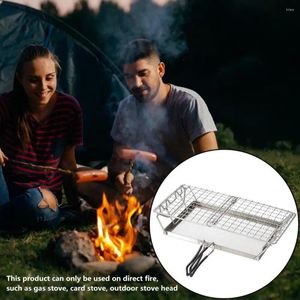 Outils Salle Sabrill Grill Net Flinable en acier inoxydable Rack Toast Primed Camping BBQ Supplies pour le pain grillant des grillades extérieurs