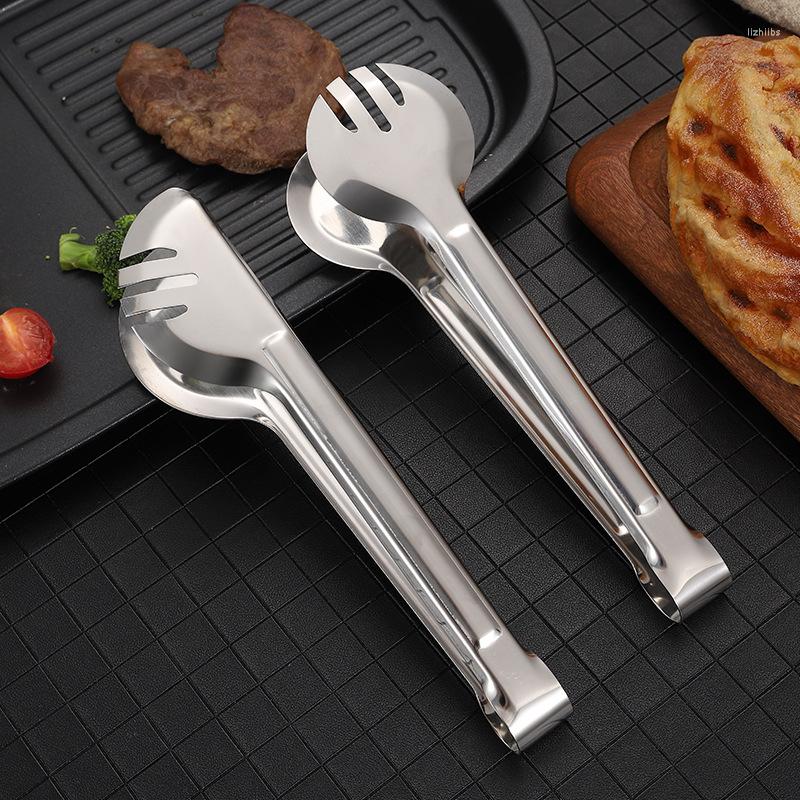 Tools Stainless Steel Barbecue Tongs Bread Dessert Meal El Supplies Multi-function Full Circle Semicircle Buffet