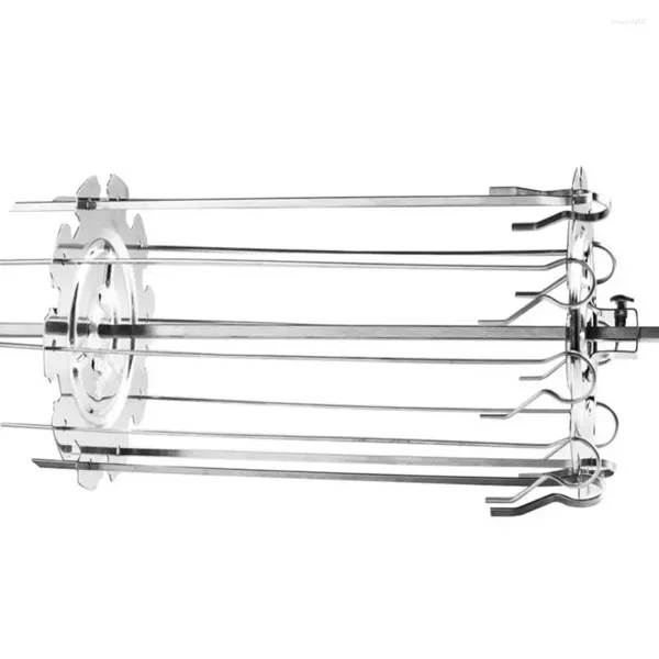 Outils en acier inoxydable BBQ Kebab Cage rôtissoire brochette fourchettes broche charbon de bois poulet Grill pour rôtissoire four Camping outil de cuisson