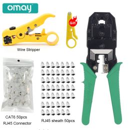 Outils décapage des pinces à sertier CAT6 RJ45 Connecteur Connecteur Network Cable Cable Pliers + Tester de câble réseau LAN professionnel RJ11 RJ12 UTP