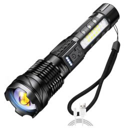 Outils Super 90000 Lumens lampe de poche 30W 18LED Zoom télescopique lampe torche puissante lampe de poche tactique lampe Laser blanche d'urgence