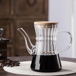 Outils Swabue Cafetière infusée à la main Pot de partage de thé en verre Verser à la main sur le pichet à lait de café Barista avec poignée Machine à café