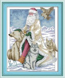 Инструменты Северный полюс Санта-Клаус картины для домашнего декора, наборы для рукоделия ручной вышивки крестом, счетная печать на холсте DMC 14CT