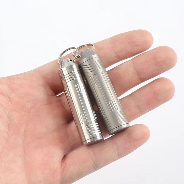 Outils en alliage de titane, étui à pilules étanche, Capsule scellée avec collier, pendentif de premiers secours en Camping, conteneur de bouteille de survie en plein air