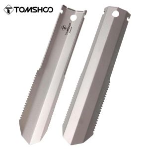 Outils Tomshoo Titanium Jardin Pelle dentelée à la main Camping en plein air Randonnée Sac à dos Truelle avec pince Pelle à main Outils d'extérieur