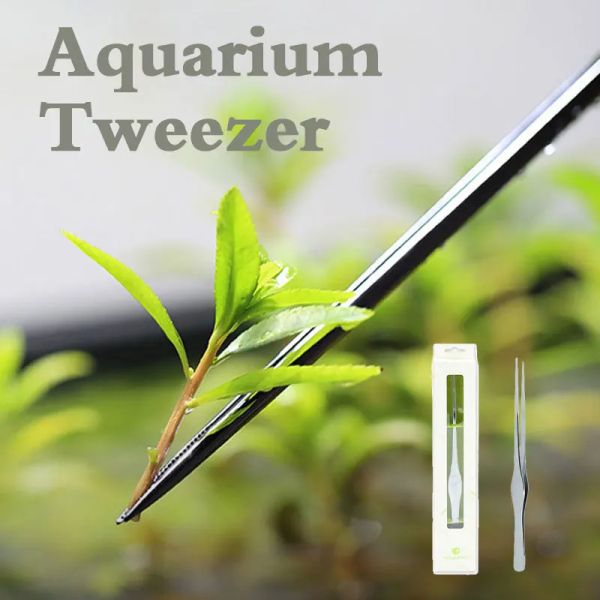 Outils Pince à épiler Plante d'aquarium aquatique Miroir en acier inoxydable Aquascape Clip droit Courbure Outils de nettoyage Accessoire Pêche Qualité ADA
