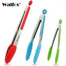 Outils Walfos Acier inoxydable Silicone Cuisine Pinces BBQ Clip Salade Pain Cuisson Alimentaire Servir