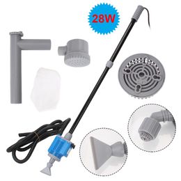 Outils changeur d'eau pompes à filtre nettoyeur de gravier Siphon 28W outil de nettoyage électrique Aquarium réservoir de poisson pompe de changement d'eau prise ue