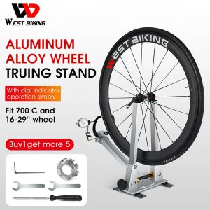 Outils West Biking Bike Wheel Tring Stand avec indicateur de cadran jauge Mtb Road BMX Bicycle Rims Correction Wheel Maintenance Repair Tool