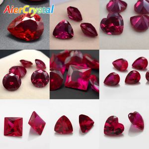 Outils Sagesse et Guardian Stone 3a Ruby Corundum Spinelle diverses formes incrustées faire des bijoux bricolage Pigeon sang rouge Gemone de bijoux