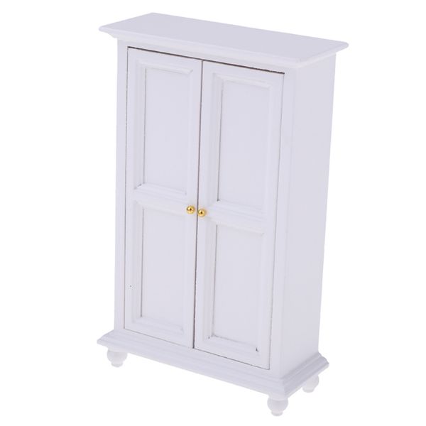 Outils Atelier 1/12 Dollhouse Miniature Meubles Blanc En Bois Armoire Armoire Réaliste Modèle Creative Poupée Accessoires Pour Enfants Cadeau 230731