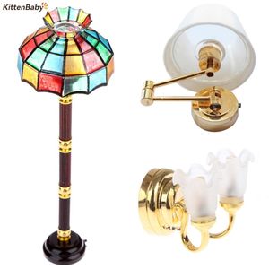 Outils Atelier 1/6 1/12 Échelle Dollhouse Accessoires Miniature LED Applique Murale Lampadaire À Piles Avec Interrupteur Marche/Arrêt 230720