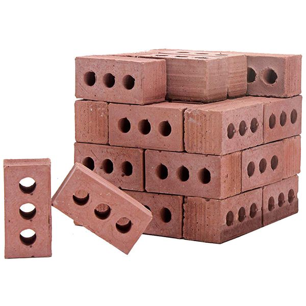Outils Atelier 24 Pcs Mini Ciment Cendres Briques Construire Votre Propre Mur Rouge juguetes enfants jouets cadeaux 2023 230621