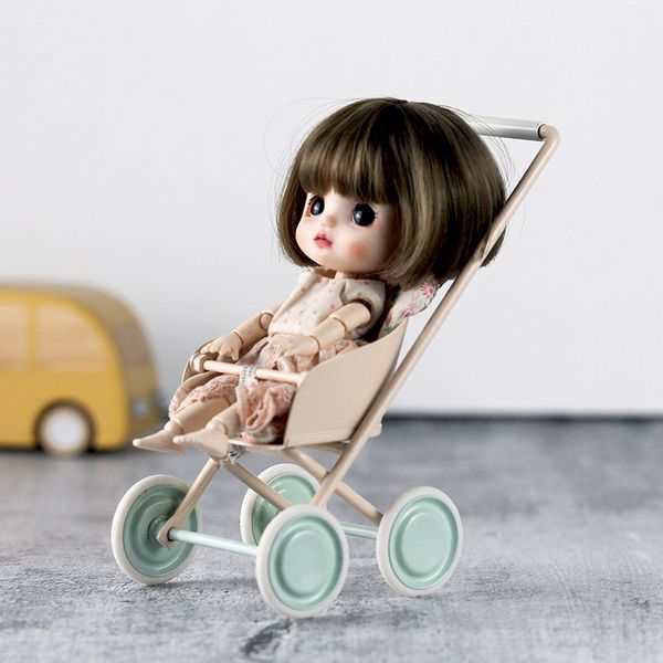 Outils atelier Aizulhomey Metal Baby Poustre objet ob11 BJD LOL Cotton Doll Accessories Mouse Dolshouse Miniatures Meubles Cart Infant Girl Toys 230812
