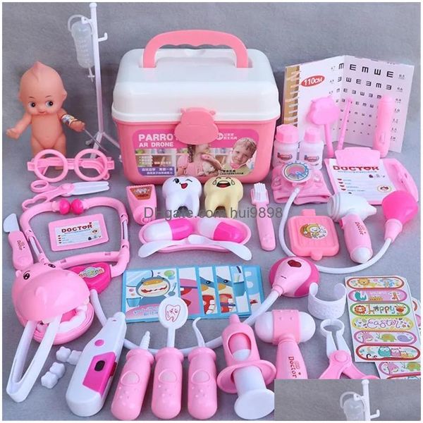 Outils Atelier Ambance Box 44 Pcs / Set Filles Jeu de rôle Docteur Jeu Médecine Simation Dentiste Pretend Toy Lj201214 Drop Delivery Toy Dhhie