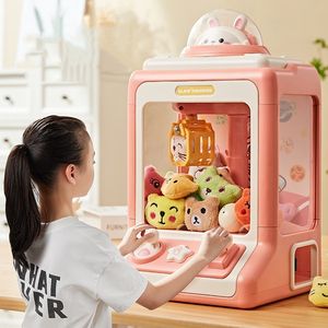 Tools Workshop Automatisch poppenmachine speelgoed voor kinderen Mini Cartoon Coin Operated Play Game Claw Crane Machines With Light Music Children Gifts 230529