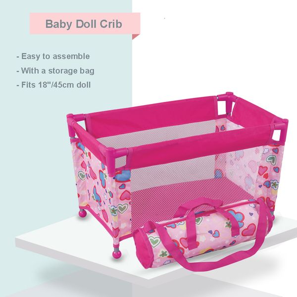 Outils atelier bébé poupée berceau pack et play accessoire simulation diy lit poupée jusqu'à 18 poupées avec sac de report cadeau de jouet pour filles et enfants 230812