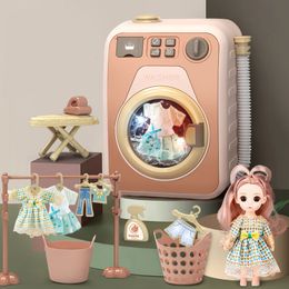 Tools Workshop Mini tambour électrique pour enfants Machine à laver rotative jouet semblant jouer cuisine cuiseur à riz ensemble de cuisine cadeau fille 230922