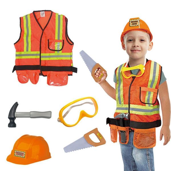 Outils atelier Costume d'ingénierie pour enfants enfants ouvrier du bâtiment Cosplay expérience professionnelle vêtements ensemble uniforme 230320