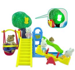 Tools Workshop Forest Family Playground 1 12 Brown Bear Rabbit Panda Dollhouse Miniature Scene Dia Swing Swing Doll House Girl Toy Gift 230727